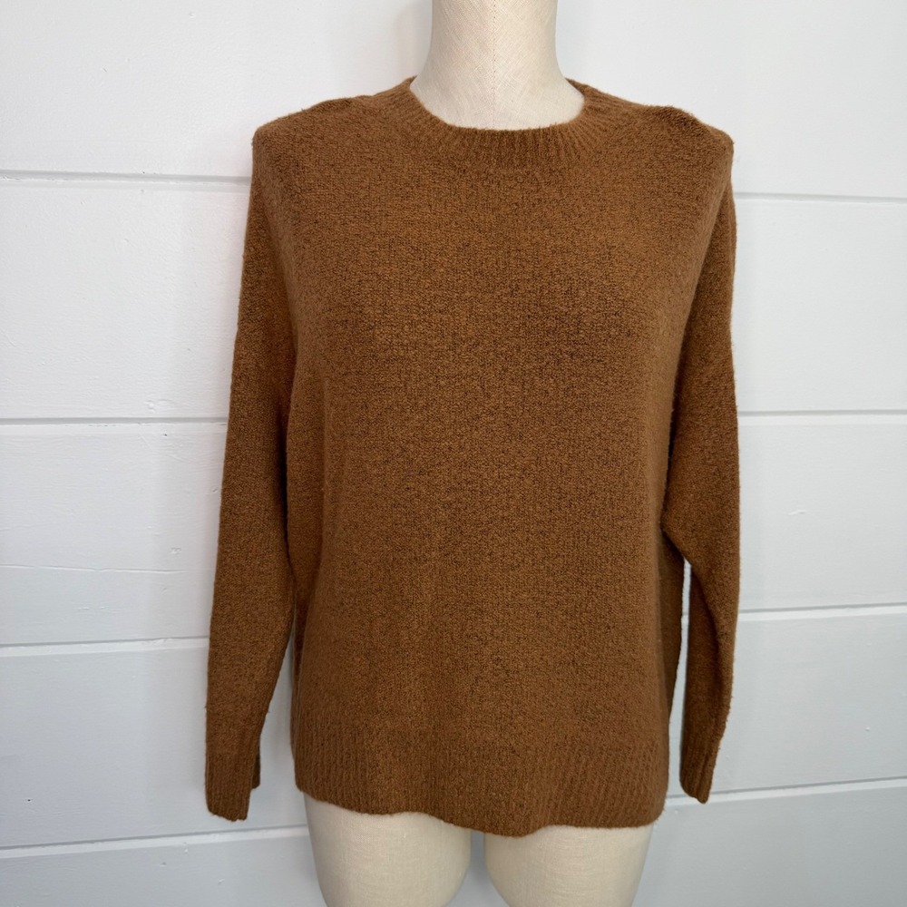 Alice +‎ Olivia XS Brown Crewneck Sweater Wool Cashmere Boucle